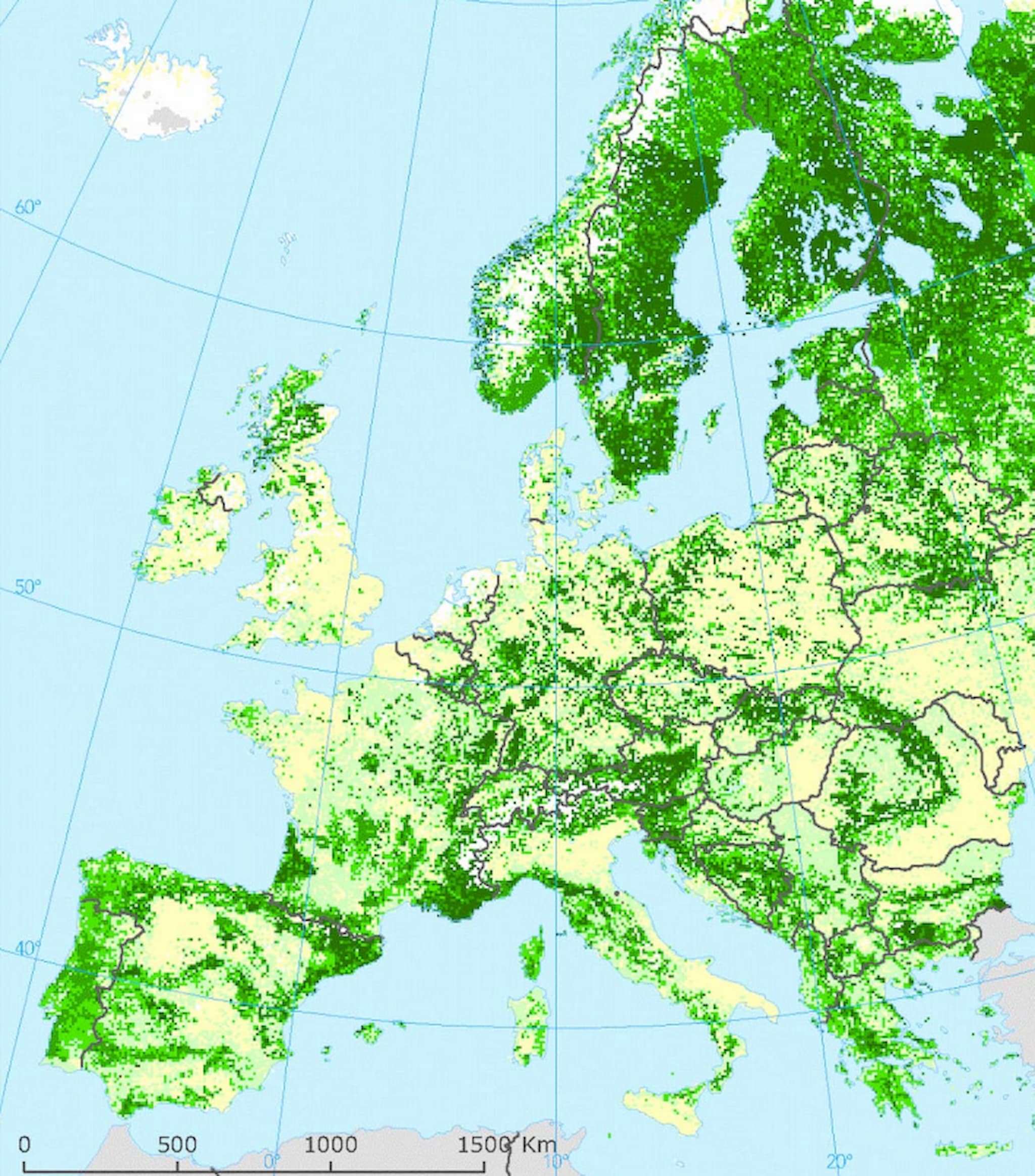 EU:s skogskartor 2021 -- inklusive Sverige 