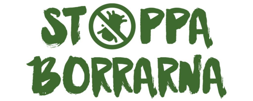 Fortsatta rekordangrepp av granbarkborre 2021 7 Logotyp för projektet Stoppa Borrarna