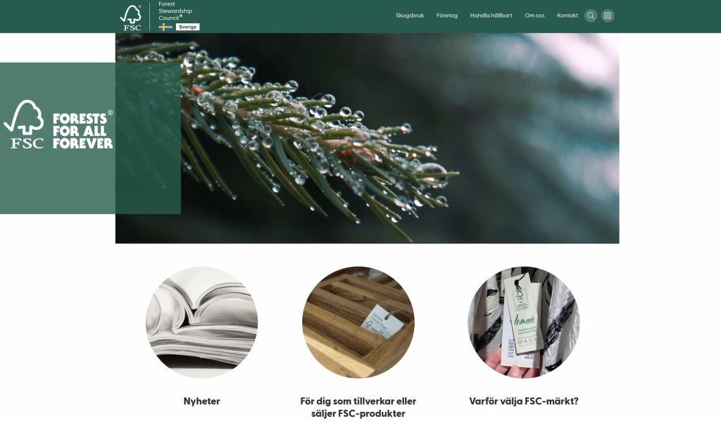 Certifiering av skog enligt FSC riskerar att dö sotdöden 5 Skärmdump från FSC:s svenska sajt.