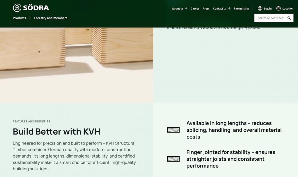 KVH - lönsamt premiumvirke för en trög marknad 7 södra säljer tysk kvh